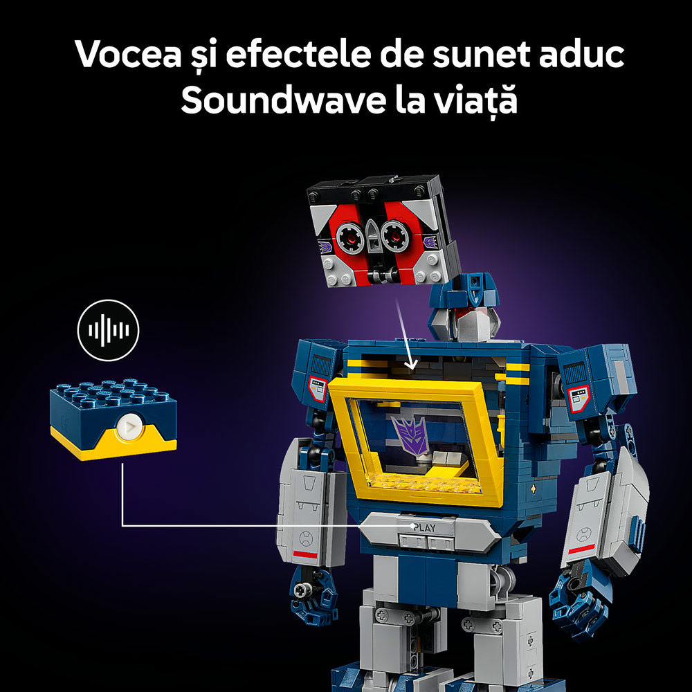 LEGO Icons: Transformers Soundwave 10358, 18 ani+, 1505 piese