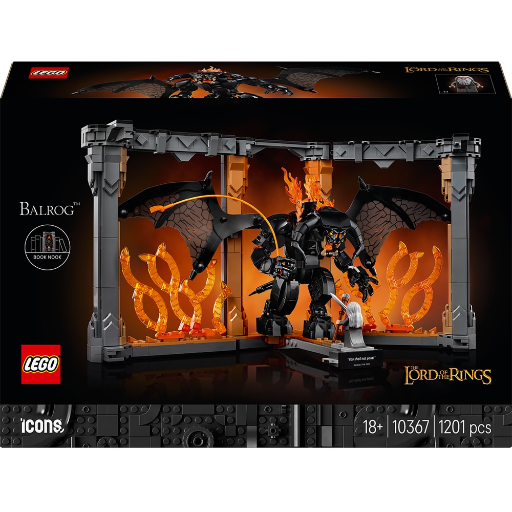 LEGO Icons: Stapanul inelelor - Diorama pentru biblioteca cu un Balrog 10367, 18 ani+, 1201 piese