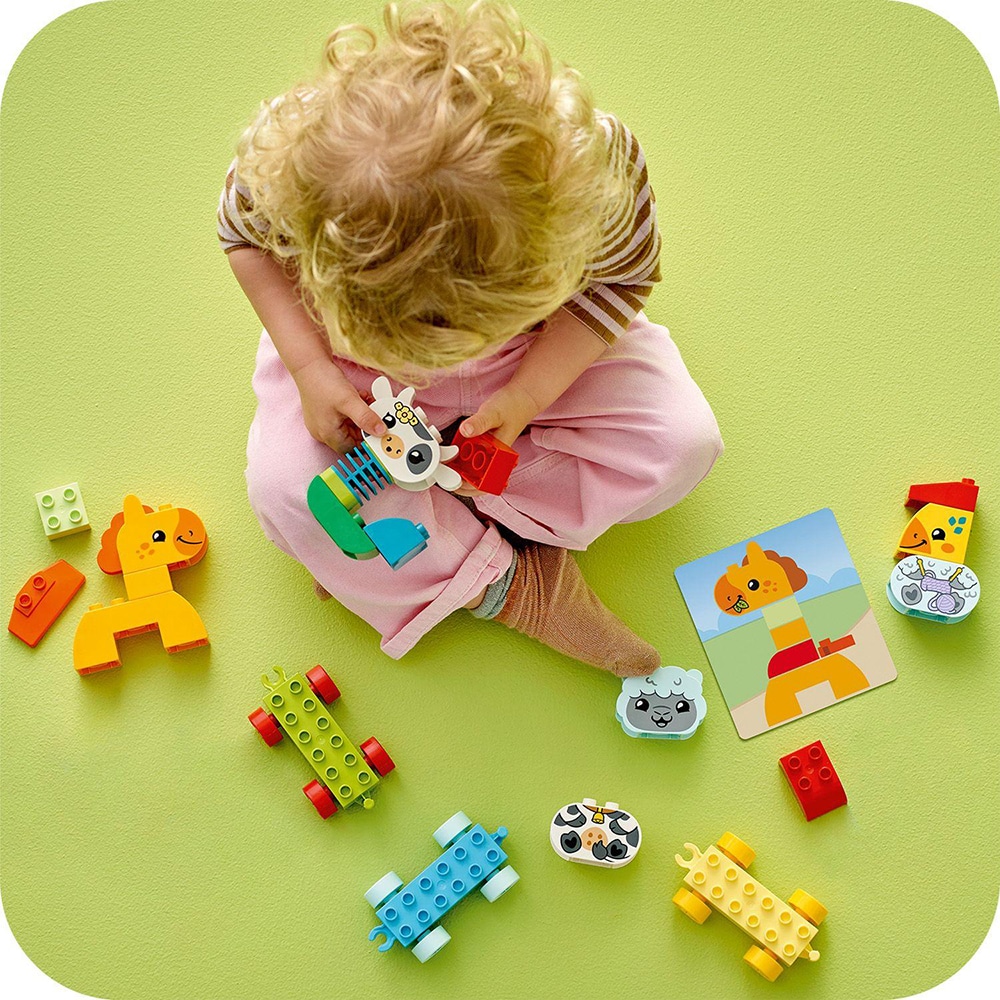 LEGO DUPLO: Tren cu animale 10412, 18 luni+, 19 piese