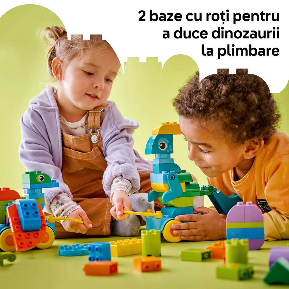 LEGO Duplo: Dinozauri pe roti 3in1 10451, 3 ani+, 108 piese