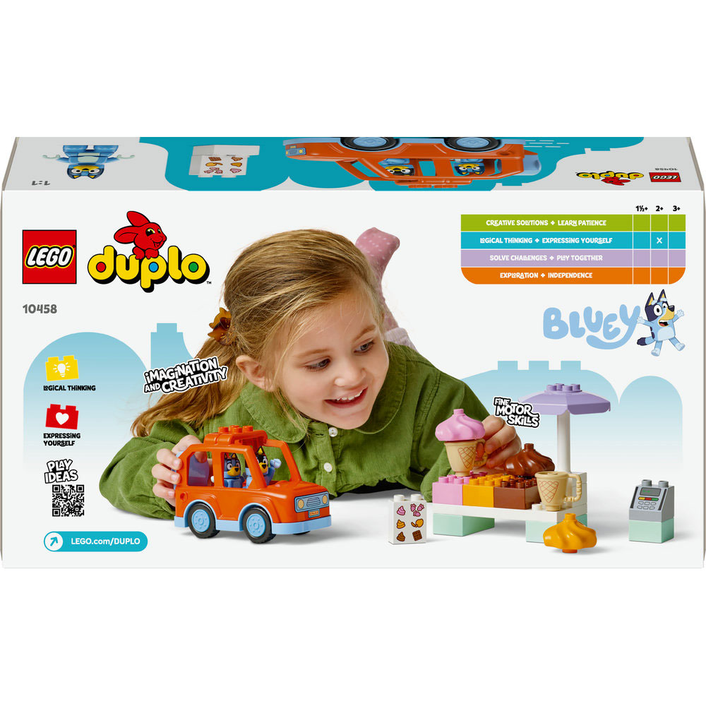 LEGO DUPLO: Bluey - Vizita cu Blue la furgoneta de inghetata 10458, 2 ani+, 22 piese