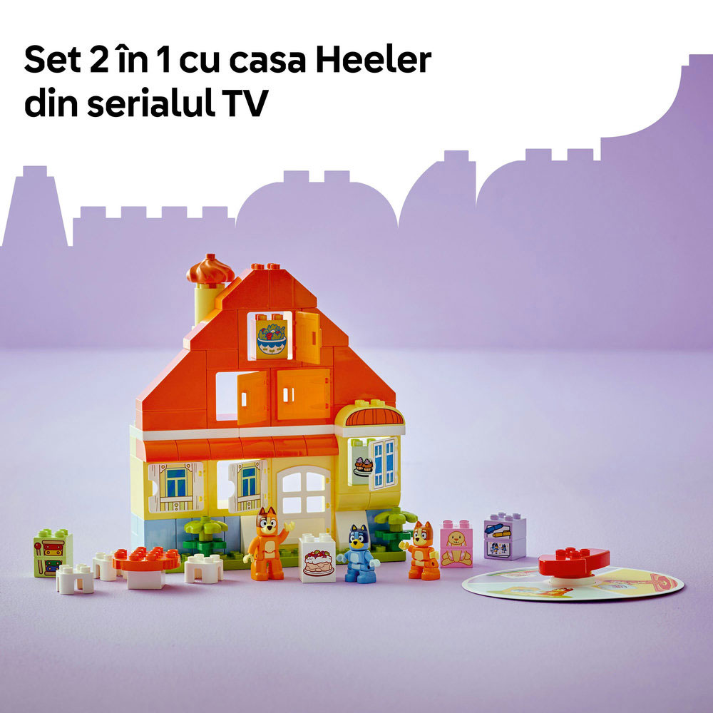 LEGO DUPLO: Bluey - Casa de familie a lui Blue cu un joc de memorie 10459, 3 ani+, 83 piese