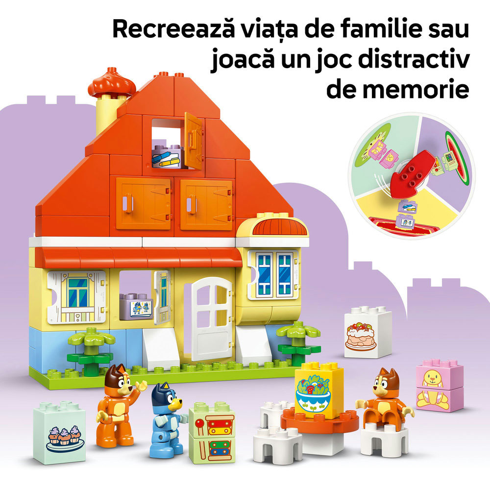 LEGO DUPLO: Bluey - Casa de familie a lui Blue cu un joc de memorie 10459, 3 ani+, 83 piese