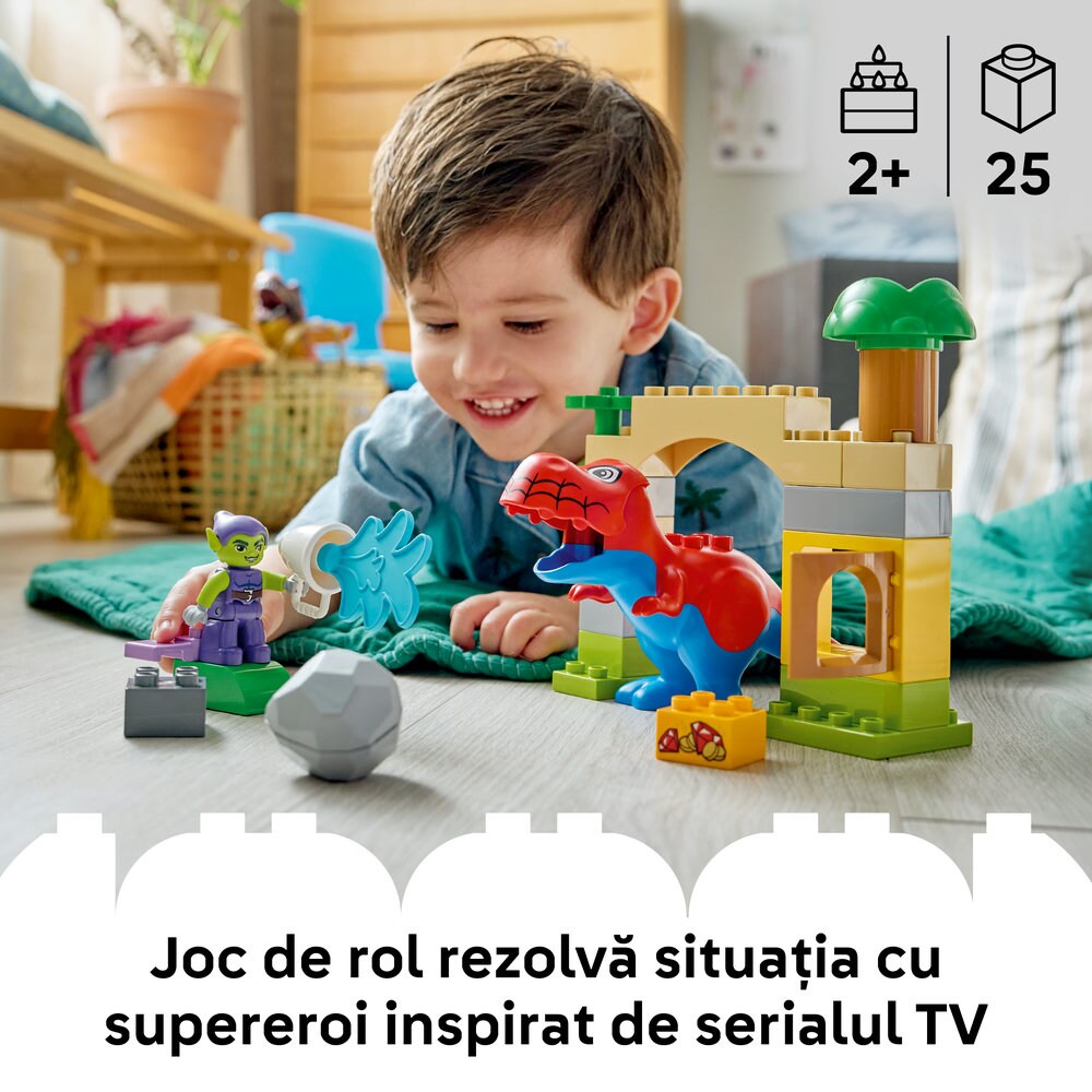 LEGO DUPLO: Disney - Dinozaurul Spidey-Rex vs Green Goblin 10463, 2 ani+, 25 piese