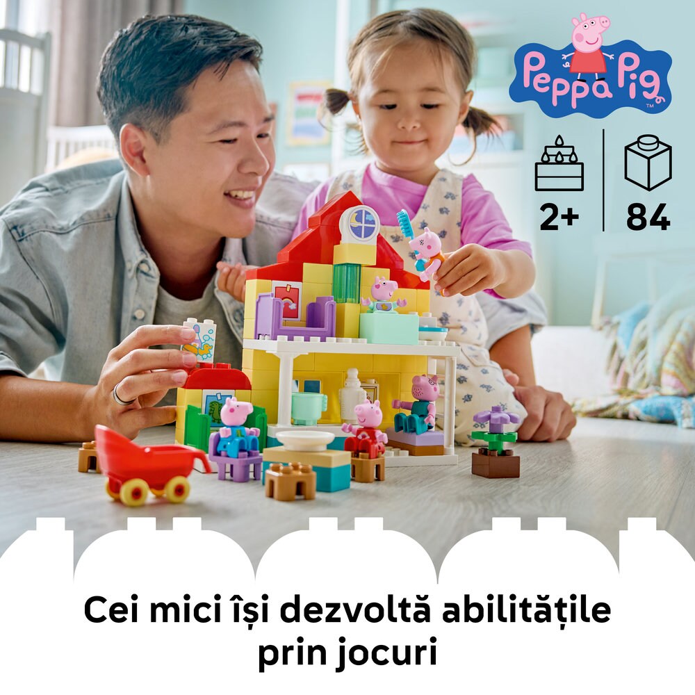 LEGO DUPLO: Peppa Pig - Casa de familie 10467, 2 ani+, 84 piese