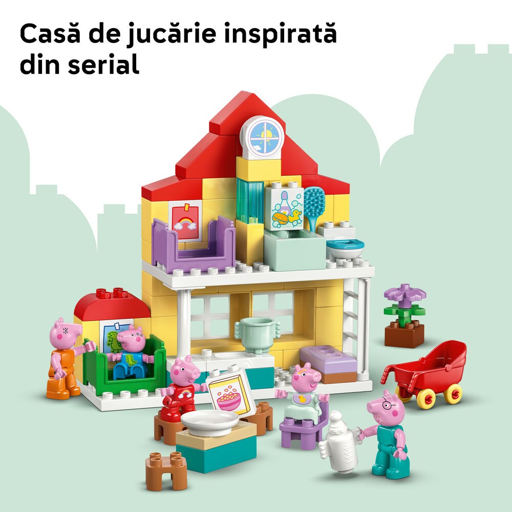LEGO DUPLO: Peppa Pig - Casa de familie 10467, 2 ani+, 84 piese