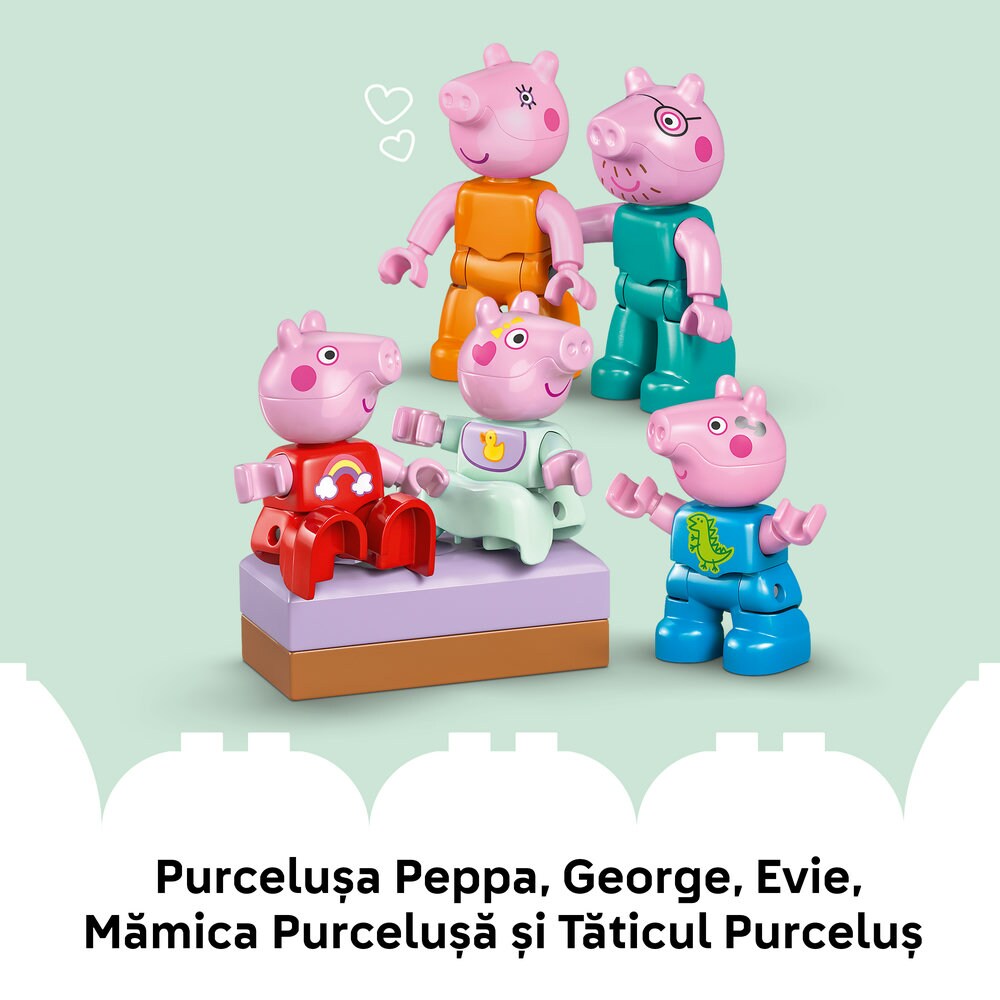 LEGO DUPLO: Peppa Pig - Casa de familie 10467, 2 ani+, 84 piese