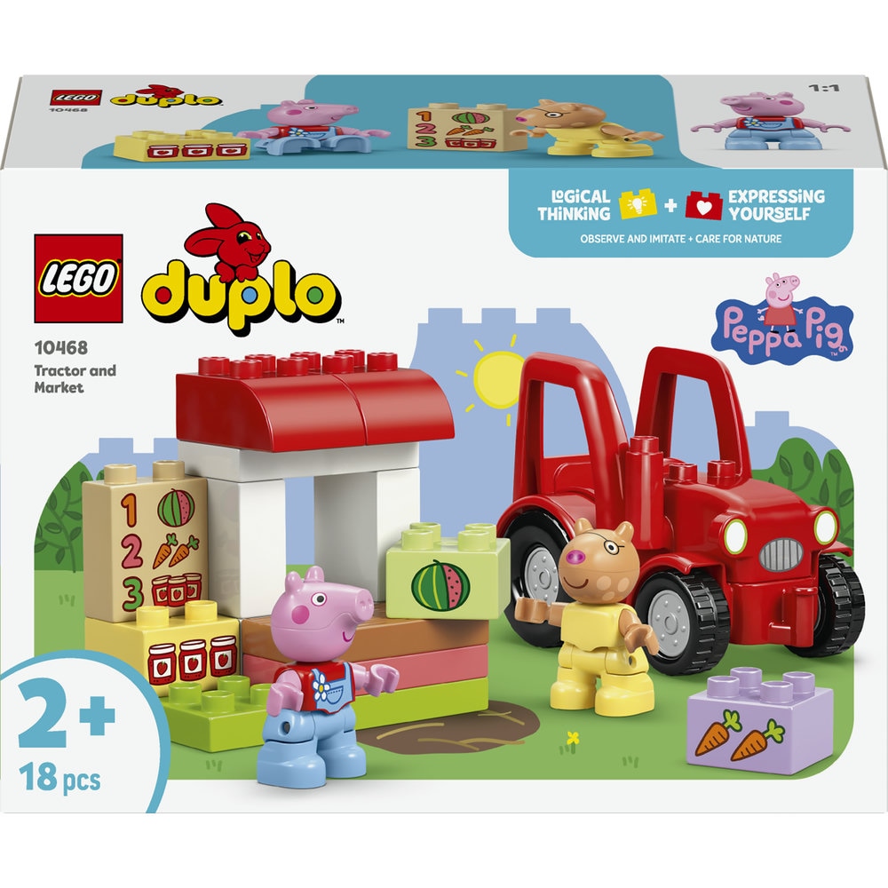 LEGO DUPLO: Peppa Pig - Tractor si piata 10468, 2 ani+, 18 piese