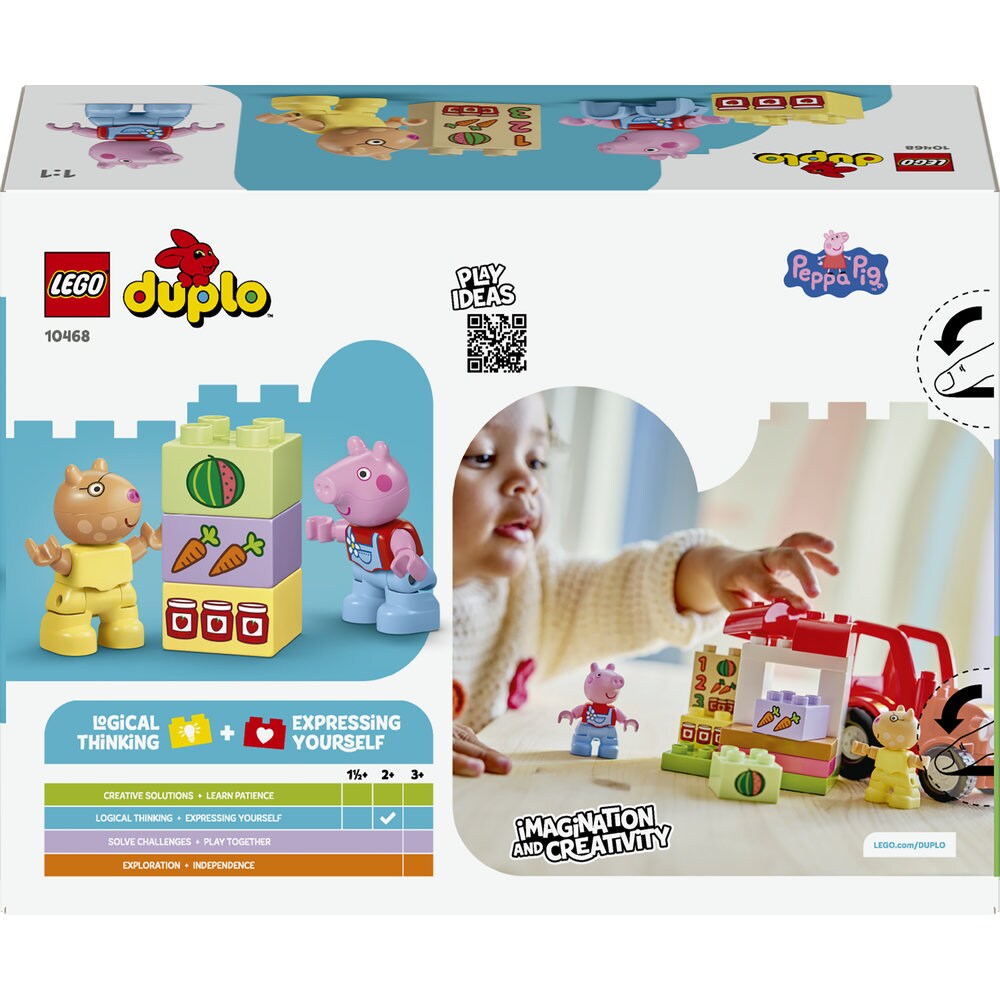 LEGO DUPLO: Peppa Pig - Tractor si piata 10468, 2 ani+, 18 piese