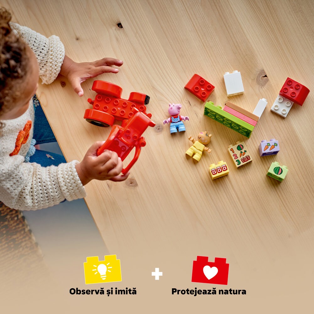 LEGO DUPLO: Peppa Pig - Tractor si piata 10468, 2 ani+, 18 piese