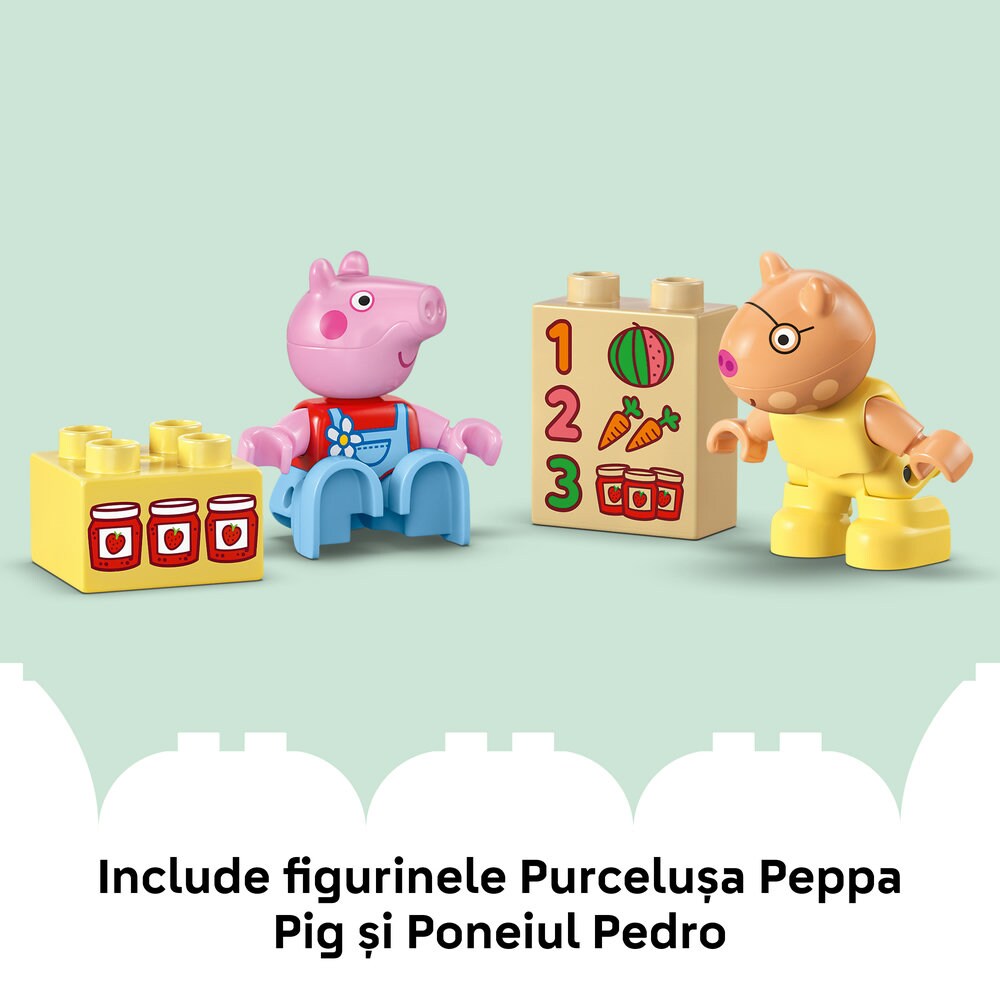 LEGO DUPLO: Peppa Pig - Tractor si piata 10468, 2 ani+, 18 piese