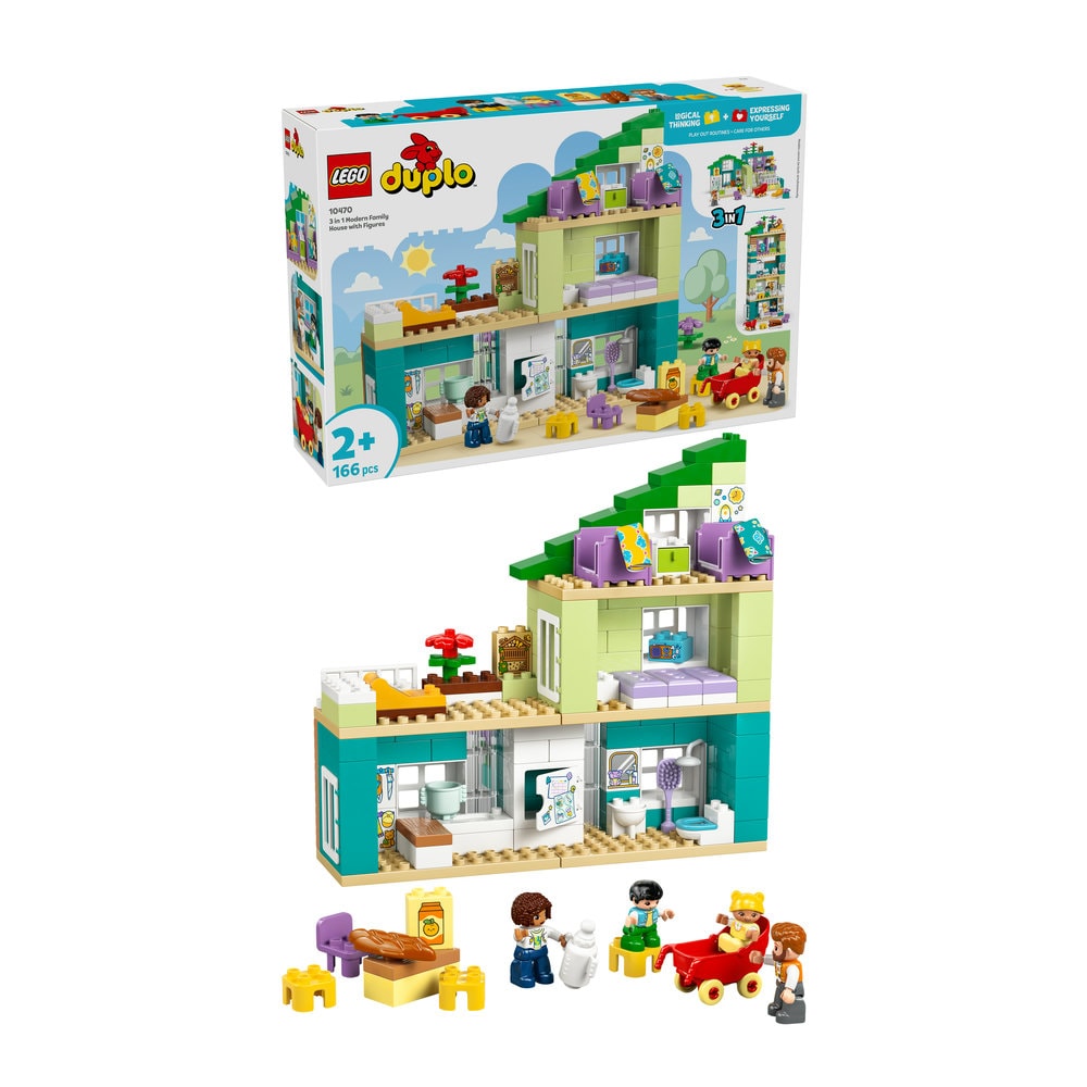 LEGO DUPLO: Town - Casa moderna de familie 3in1 10470, 2 ani+, 166 piese