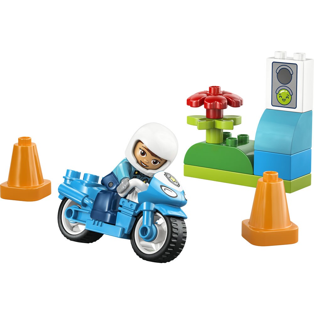 LEGO DUPLO: Town - Motocicleta albastra de politie 10471, 2 ani+, 11 piese