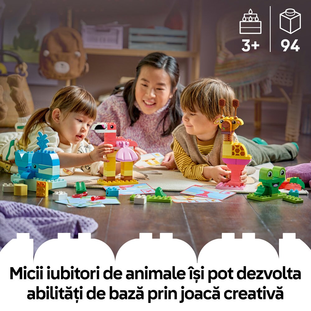 LEGO DUPLO: Town - Joc de construit animale 10472, 3 ani+, 94 piese