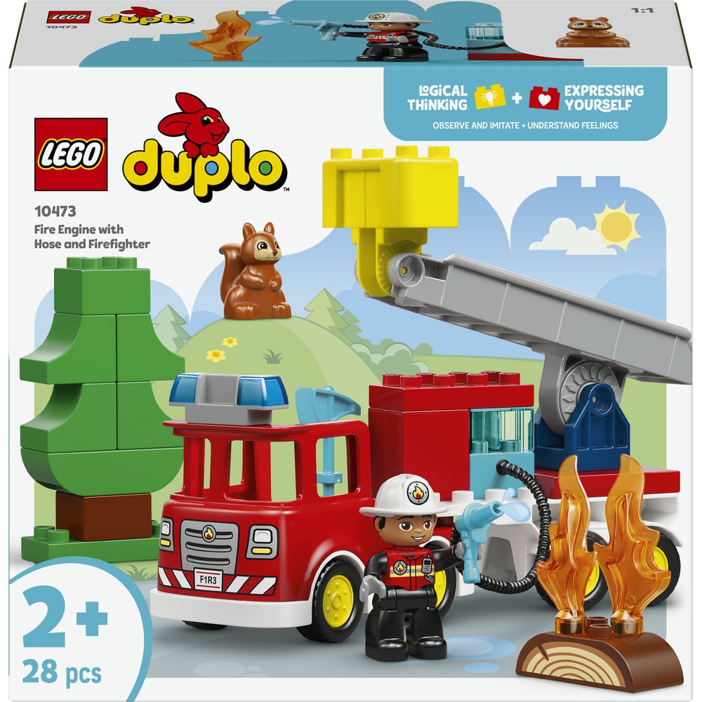LEGO DUPLO: Town - Camion de pompieri cu furtun si pompier 10473, 2 ani+, 28 piese