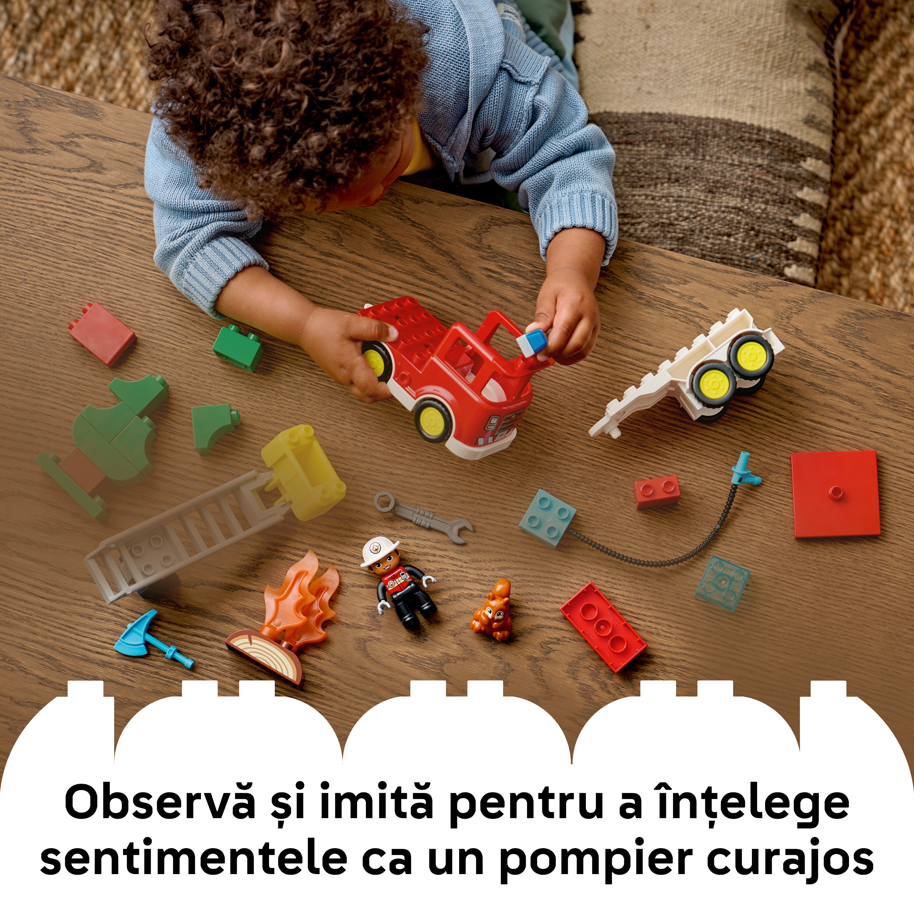 LEGO DUPLO: Town - Camion de pompieri cu furtun si pompier 10473, 2 ani+, 28 piese