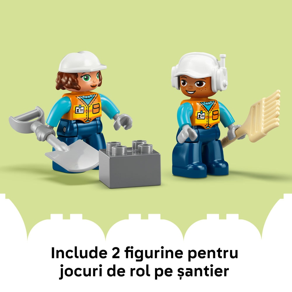 LEGO DUPLO: Town Santier si vehicule de constructii 3in1 10476, 3 ani+, 84 piese