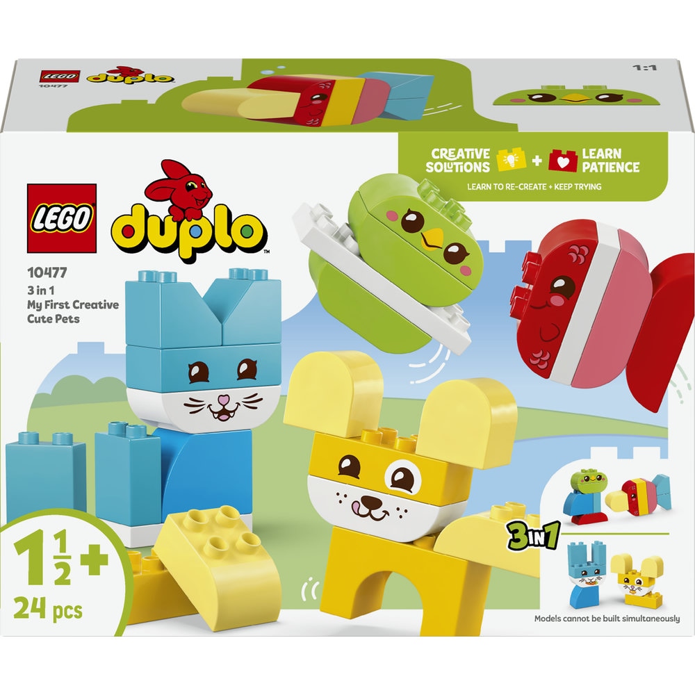LEGO DUPLO: Animalute de companie creative 3in1 10477, 18 luni+, 24 piese