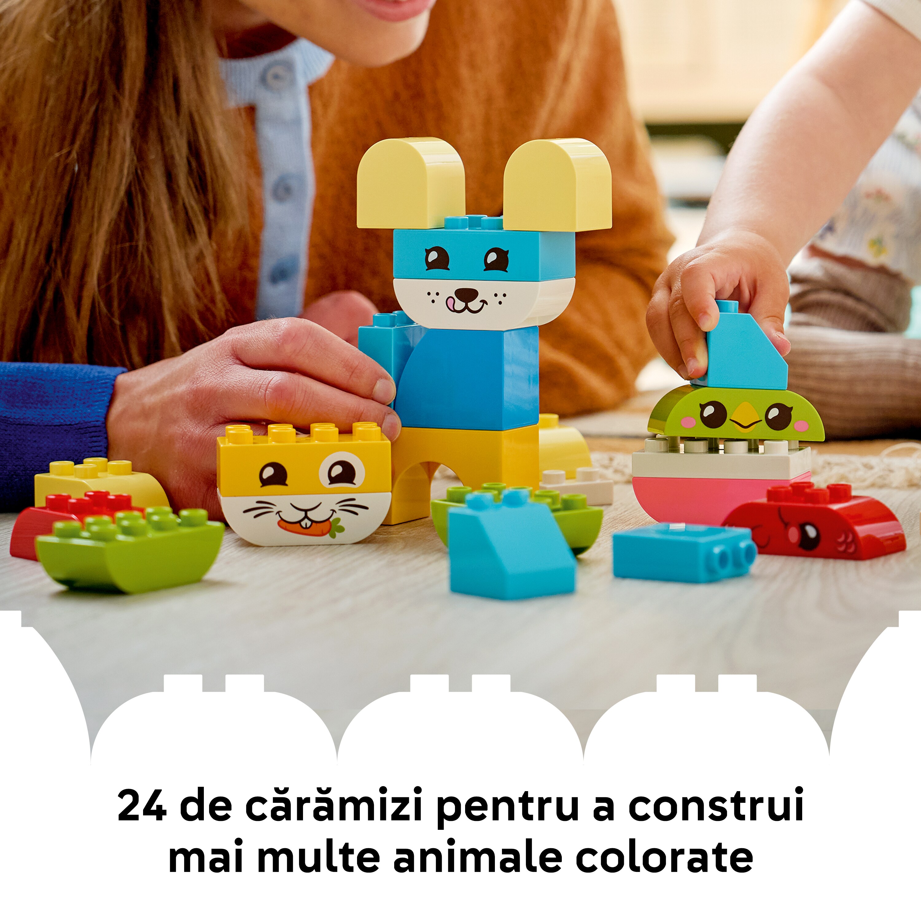 LEGO DUPLO: Animalute de companie creative 3in1 10477, 18 luni+, 24 piese