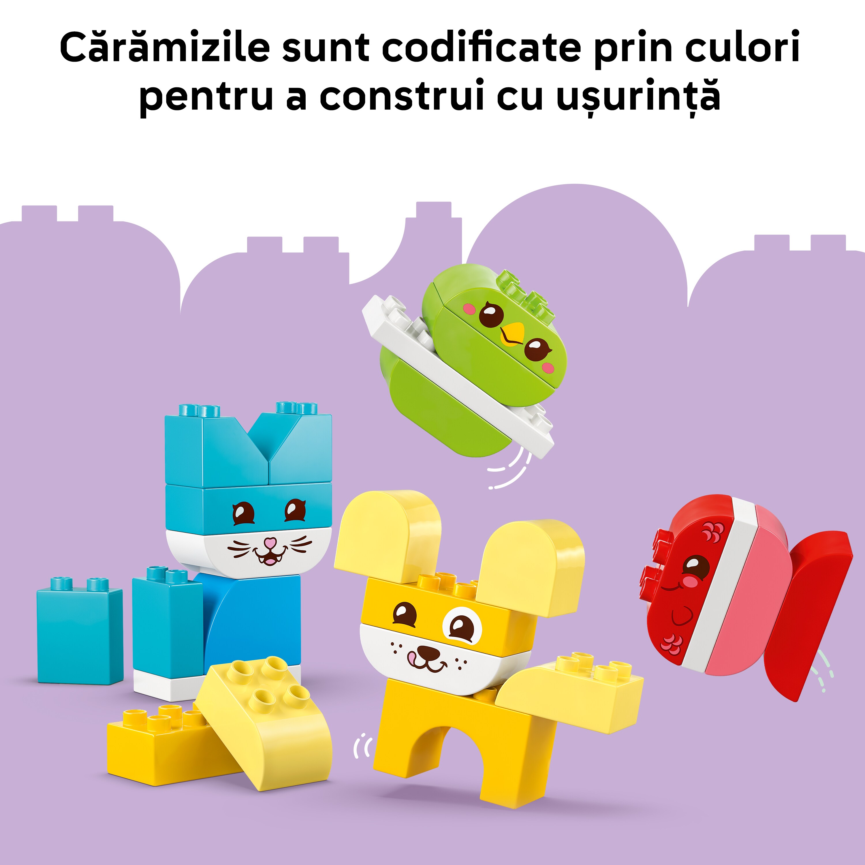 LEGO DUPLO: Animalute de companie creative 3in1 10477, 18 luni+, 24 piese