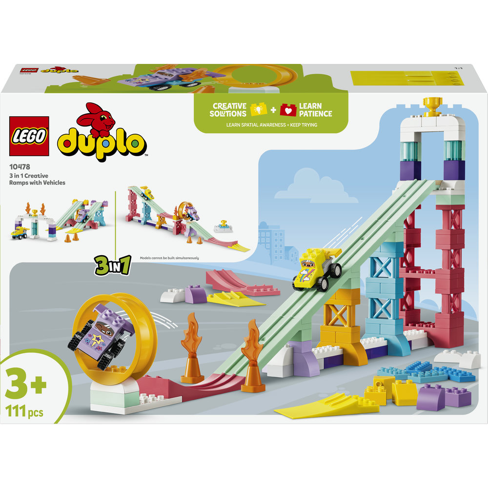 LEGO DUPLO: Town - Rampe creative cu vehicule 3in1 10478, 3 ani+, 111 piese