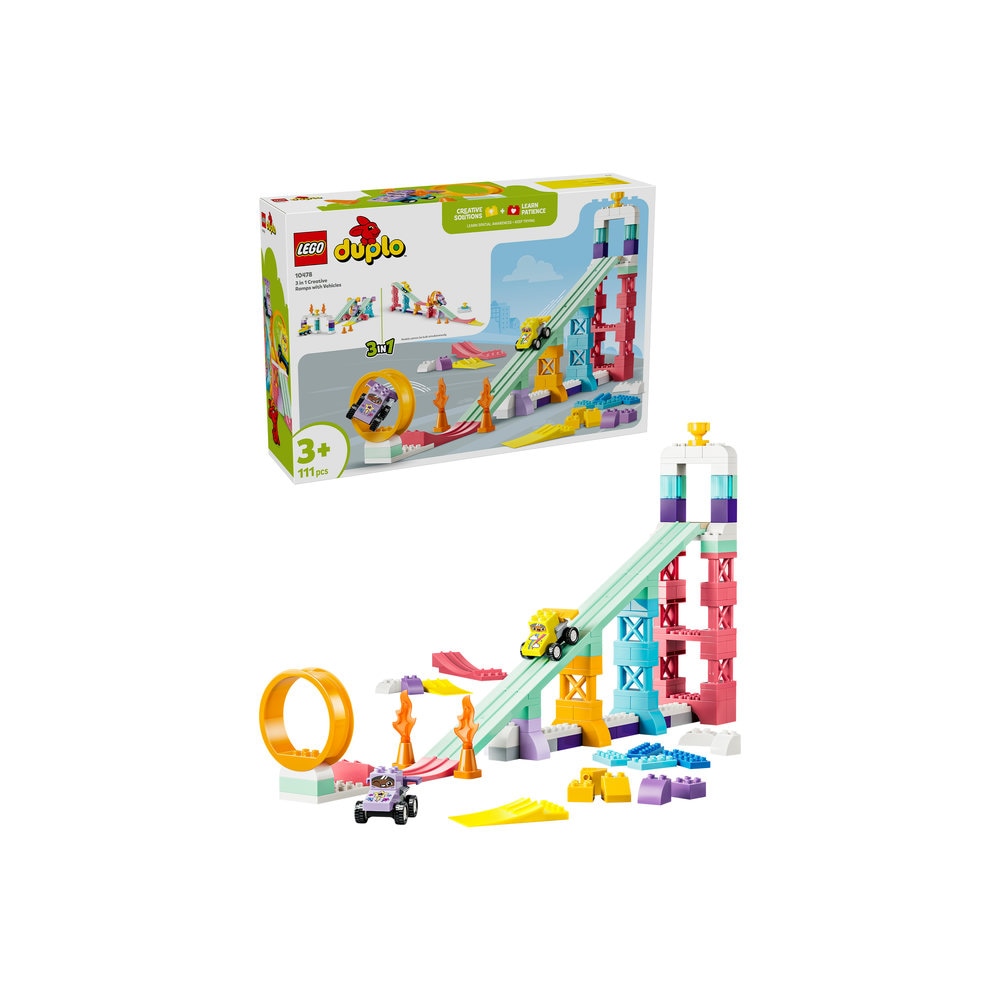 LEGO DUPLO: Town - Rampe creative cu vehicule 3in1 10478, 3 ani+, 111 piese