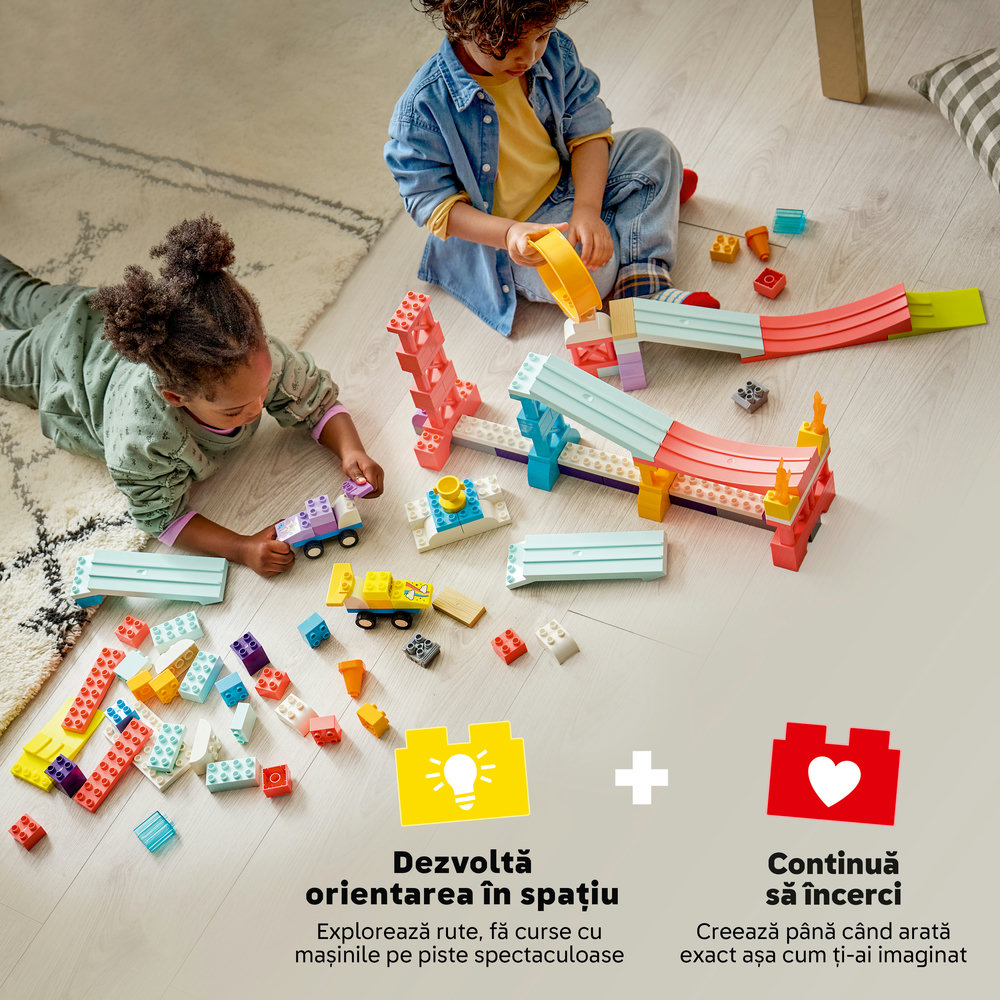 LEGO DUPLO: Town - Rampe creative cu vehicule 3in1 10478, 3 ani+, 111 piese