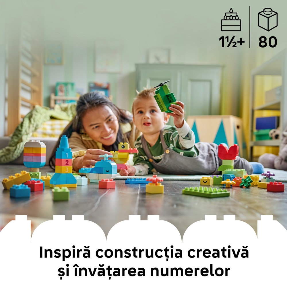 LEGO DUPLO: Classic Cutie creativa in culori 10479, 18 luni+, 80 piese