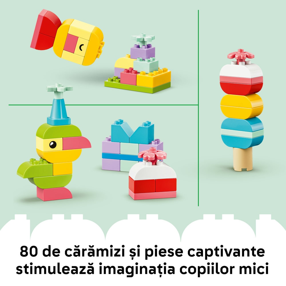 LEGO DUPLO: Classic Cutie creativa in culori 10479, 18 luni+, 80 piese