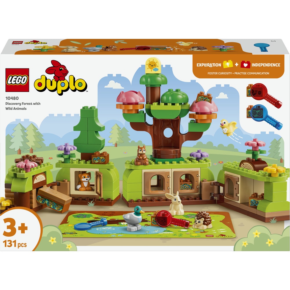 LEGO DUPLO: Town - Padurea descoperirilor cu animale salbatice 10480, 3 ani+, 131 piese