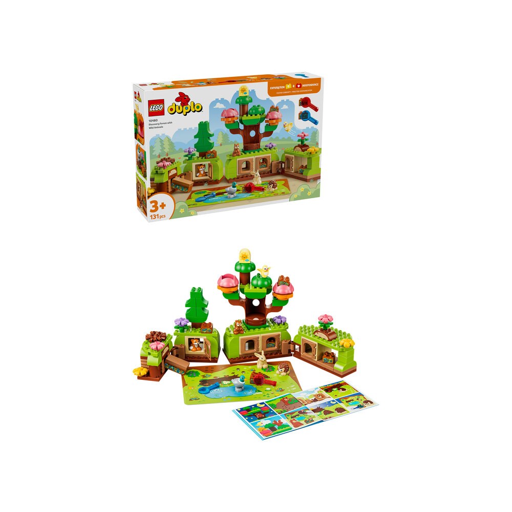 LEGO DUPLO: Town - Padurea descoperirilor cu animale salbatice 10480, 3 ani+, 131 piese
