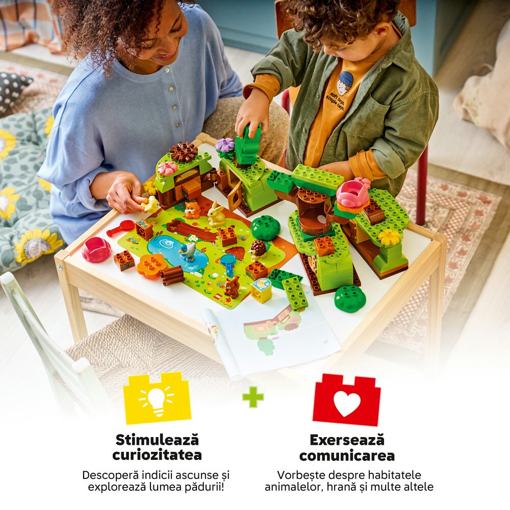LEGO DUPLO: Town - Padurea descoperirilor cu animale salbatice 10480, 3 ani+, 131 piese