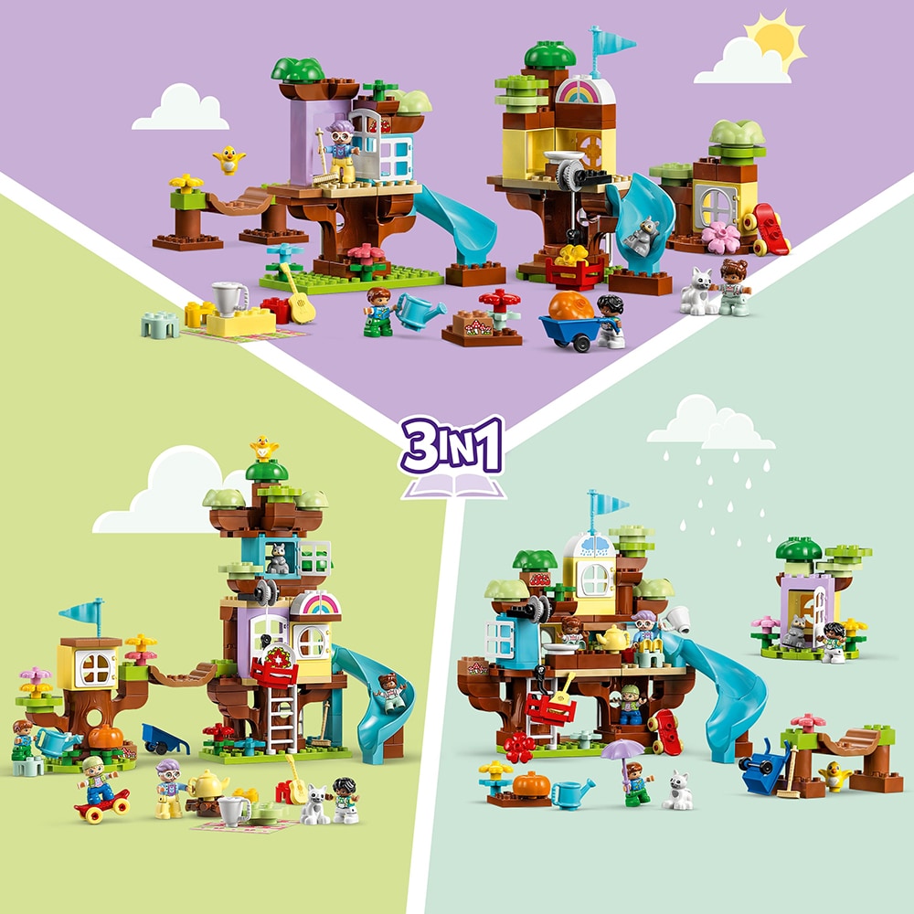 LEGO Duplo: Casa din copac 3in1 10993, 3 ani+, 126 piese