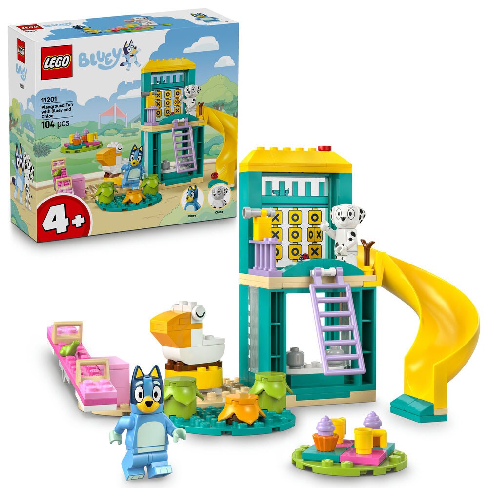 LEGO Bluey: Distractie la locul de joaca cu Blue si Chloe 11201, 4 ani+, 104 piese