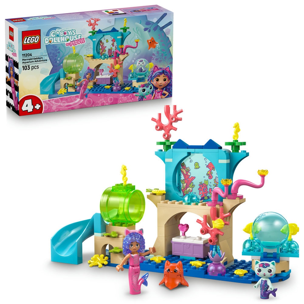 LEGO Gabby's Dollhouse: Aventurile in acvariu ale sirenei Gabby 11204, 4 ani+, 103 piese