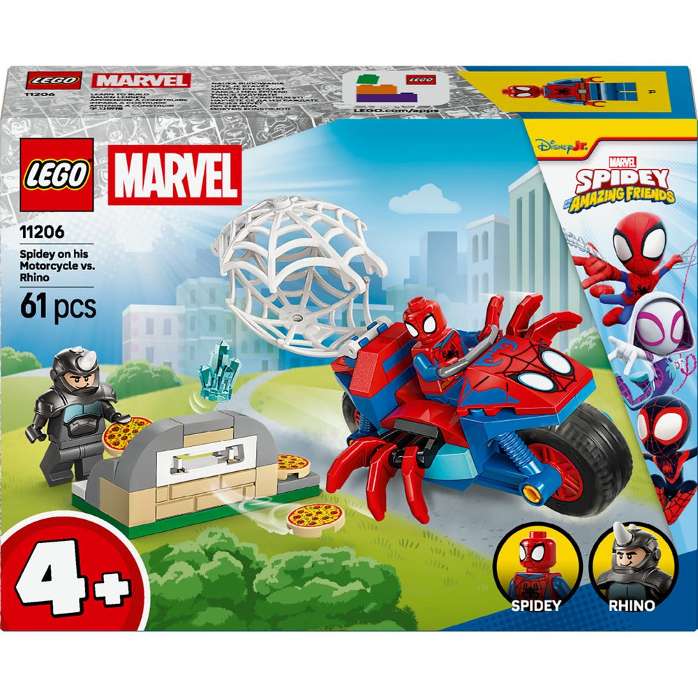 LEGO Spidey: Spidey pe motocicleta vs Rhino 11206, 4 ani+, 61 piese
