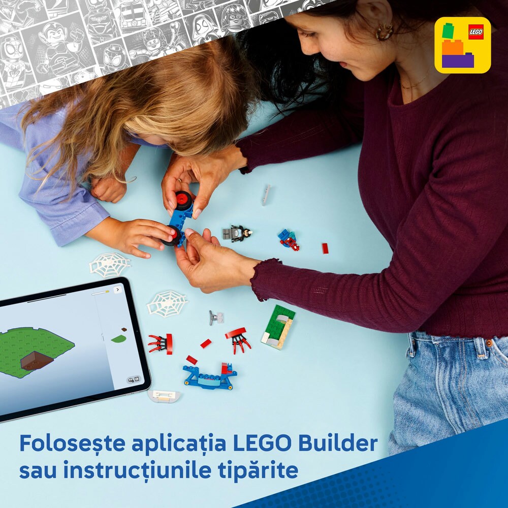 LEGO Spidey: Spidey pe motocicleta vs Rhino 11206, 4 ani+, 61 piese
