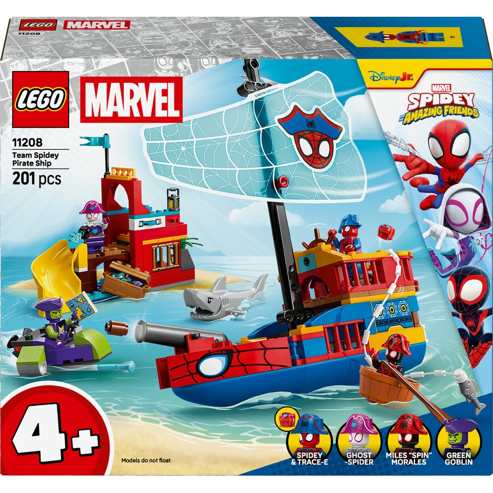 LEGO Spidey: Corabia de pirati a echipei lui Spidey 11208, 4 ani+, 201 piese