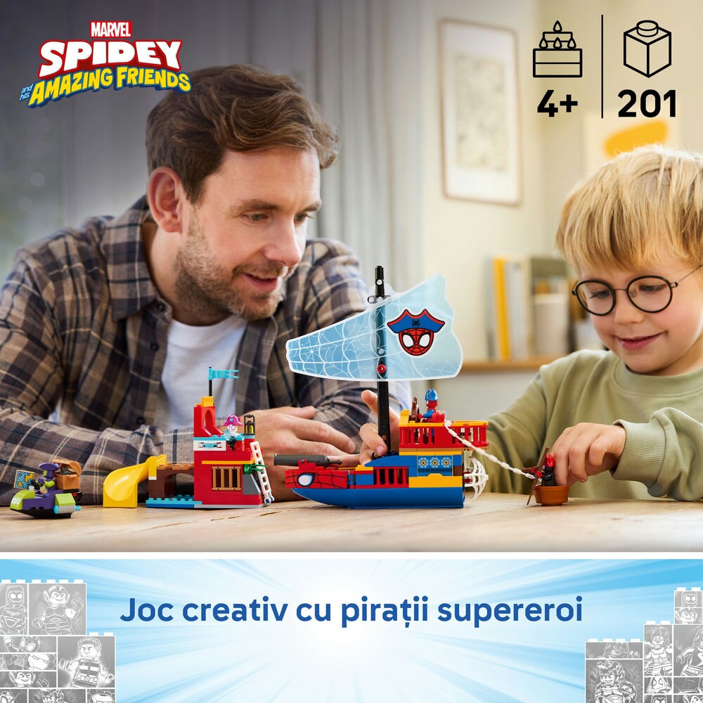LEGO Spidey: Corabia de pirati a echipei lui Spidey 11208, 4 ani+, 201 piese