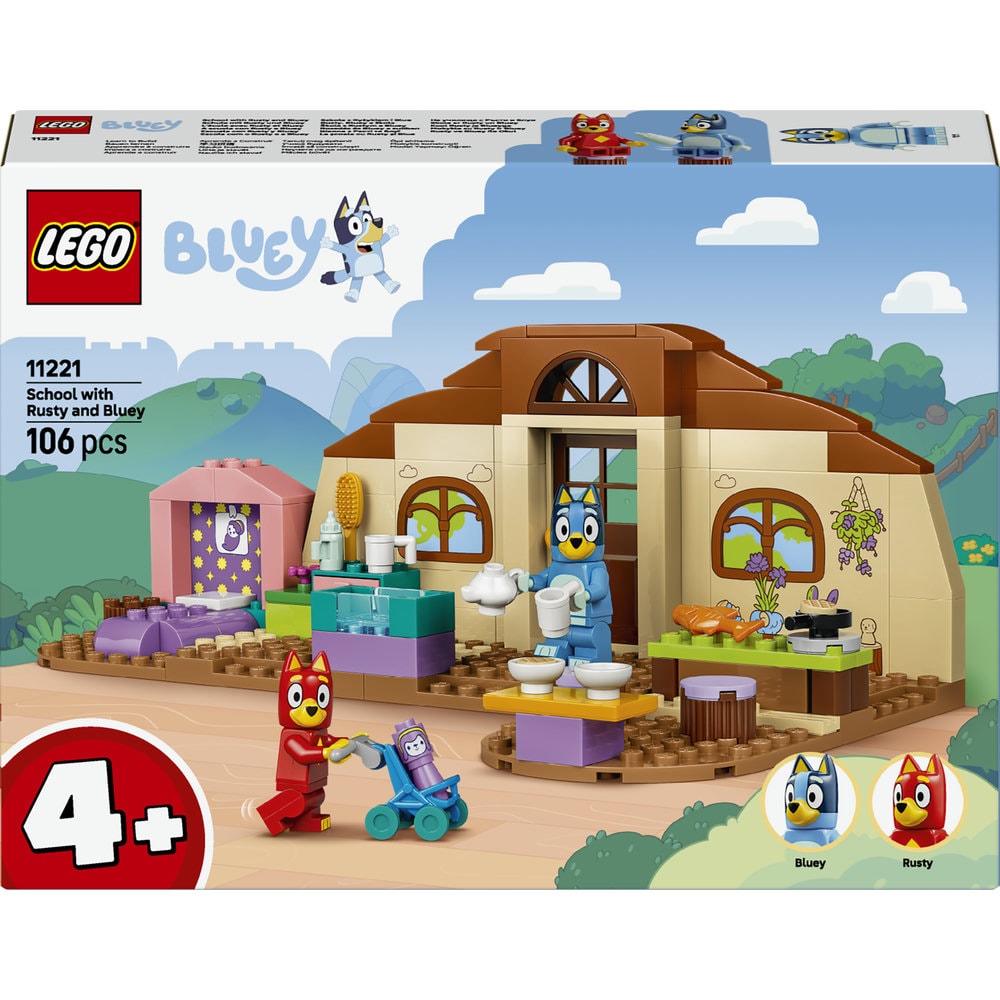 LEGO Bluey: La scoala cu Rusty si Blue 11221, 4 ani+, 106 piese