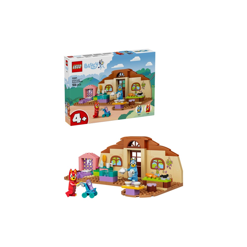 LEGO Bluey: La scoala cu Rusty si Blue 11221, 4 ani+, 106 piese