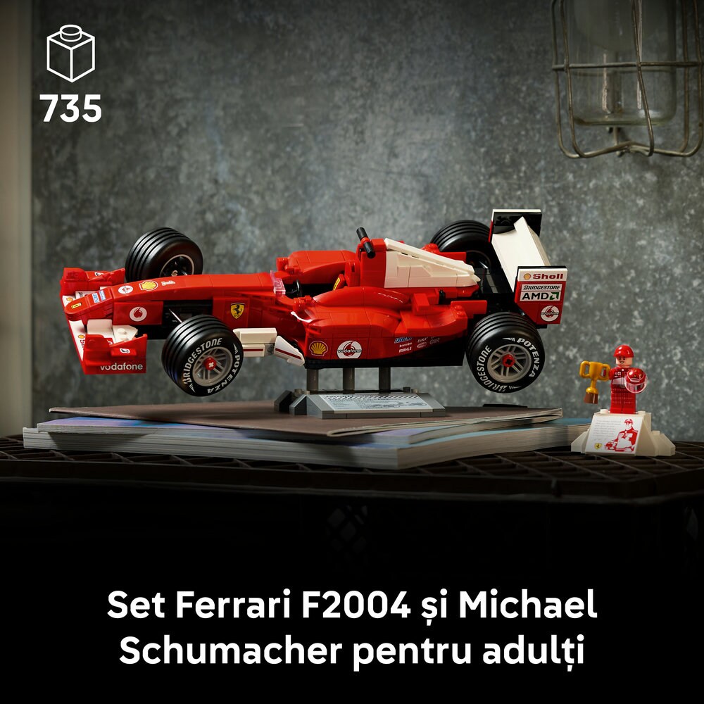 LEGO Icons: Ferrari F2004 si Michael Schumacher 11375, 18 ani+, 735 piese