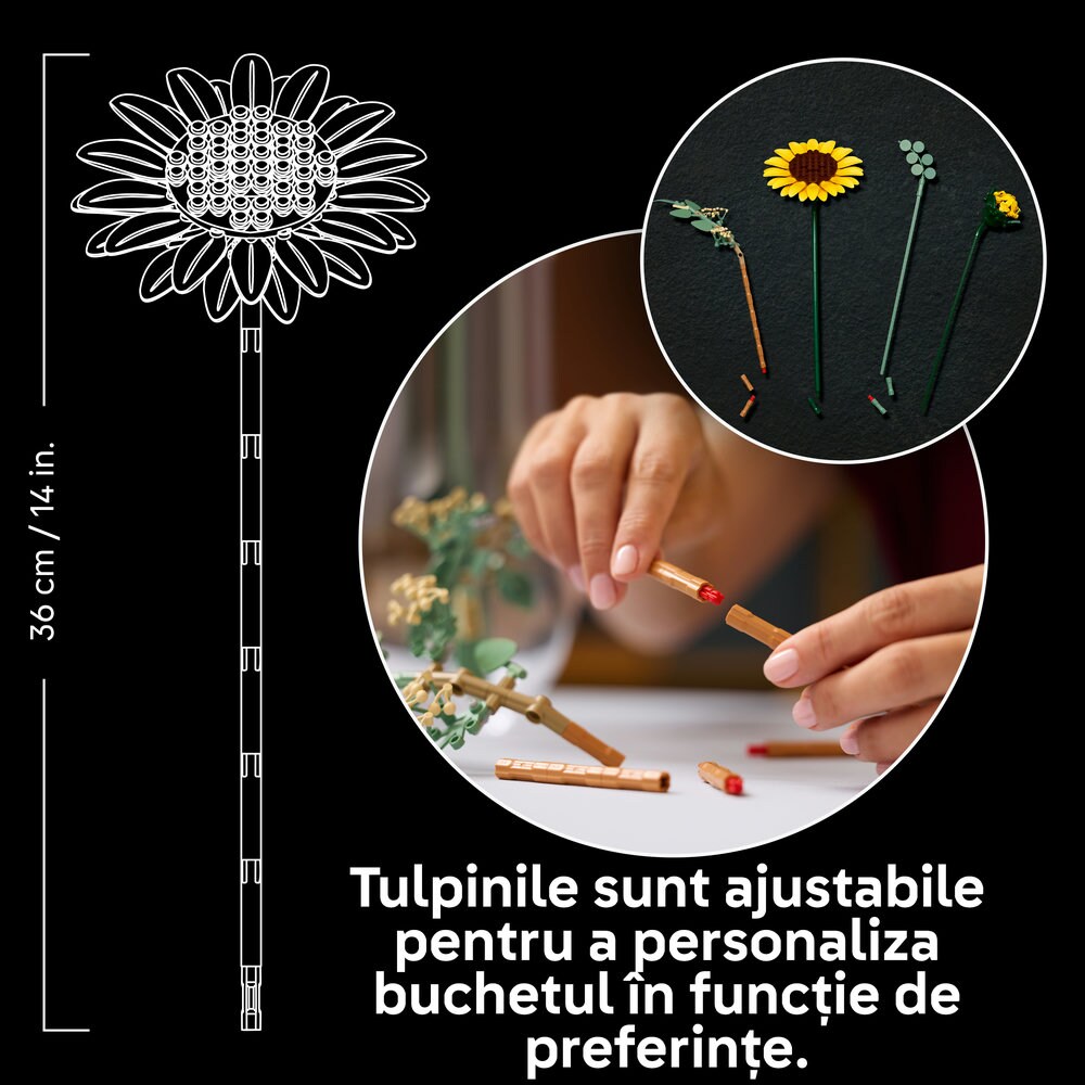 LEGO Botanicals: Buchet de florile-soarelui 11502, 18 ani+, 686 piese