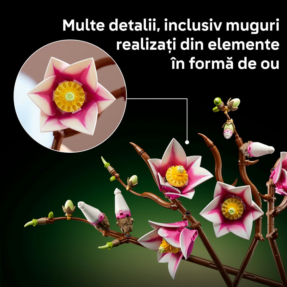 LEGO Botanicals: Crengute de magnolie 11510, 18 ani+, 435 piese
