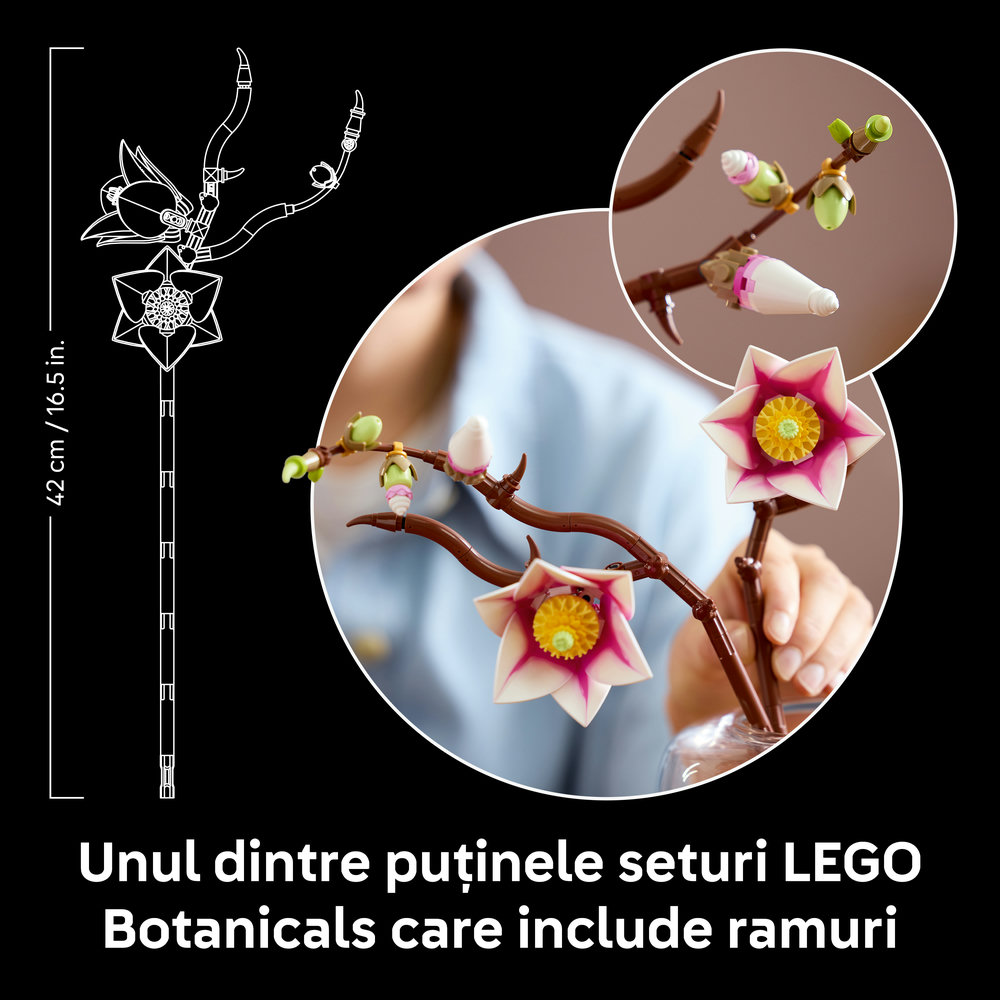LEGO Botanicals: Crengute de magnolie 11510, 18 ani+, 435 piese
