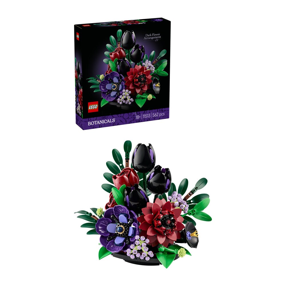 LEGO Botanicals: Aranjament cu flori de culoare inchisa 11513, 18 ani+, 562 piese