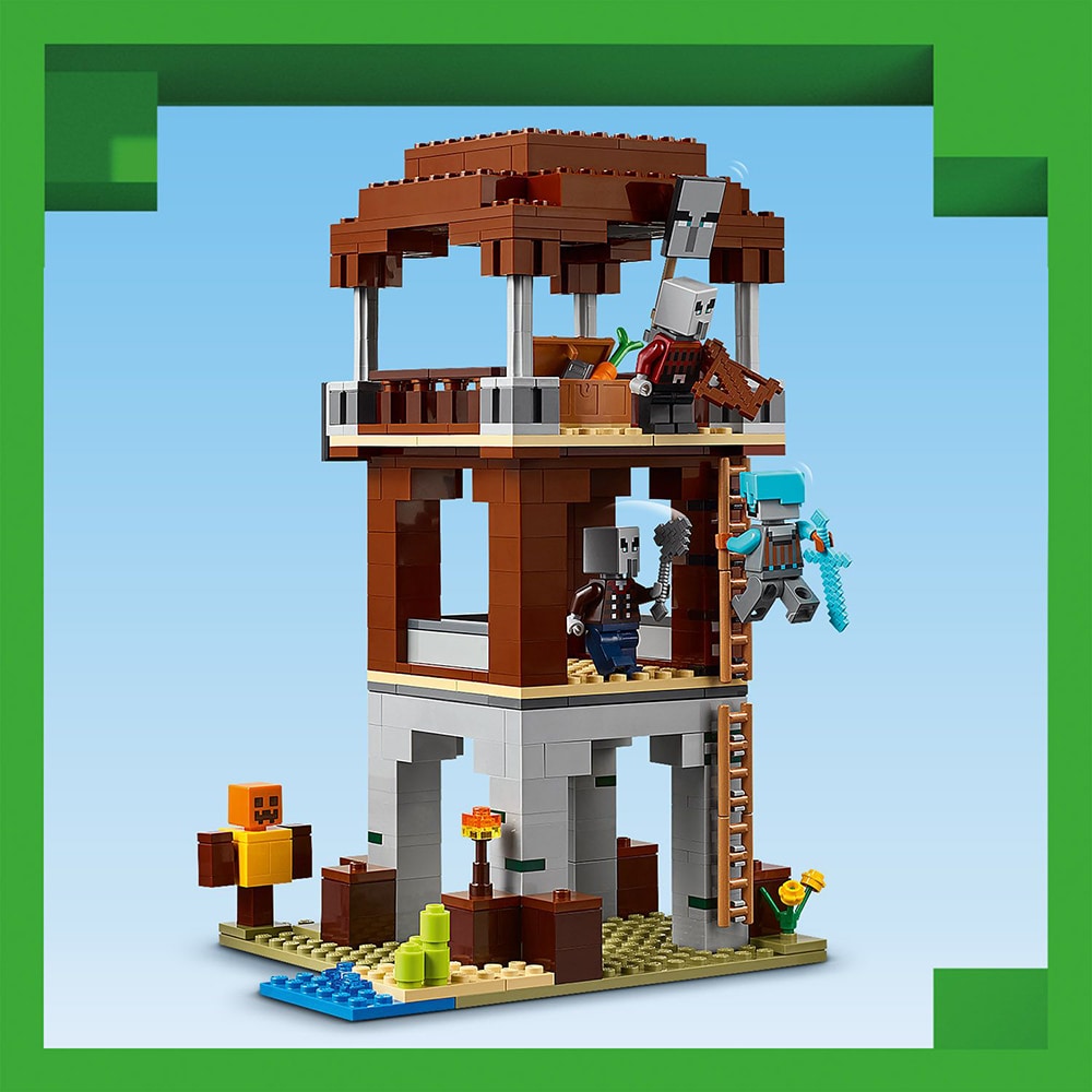 LEGO Minecraft: Avanpostul Jefuitorului si Distrugator 21278, 9 ani+, 665 piese