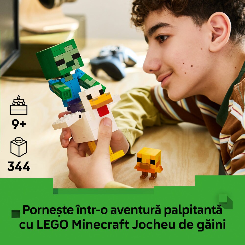 LEGO Minecraft: Jocheu de gaini 21582, 9 ani+, 344 piese