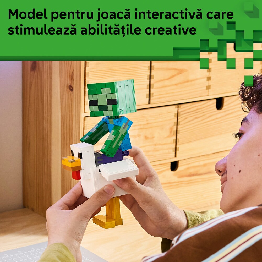 LEGO Minecraft: Jocheu de gaini 21582, 9 ani+, 344 piese