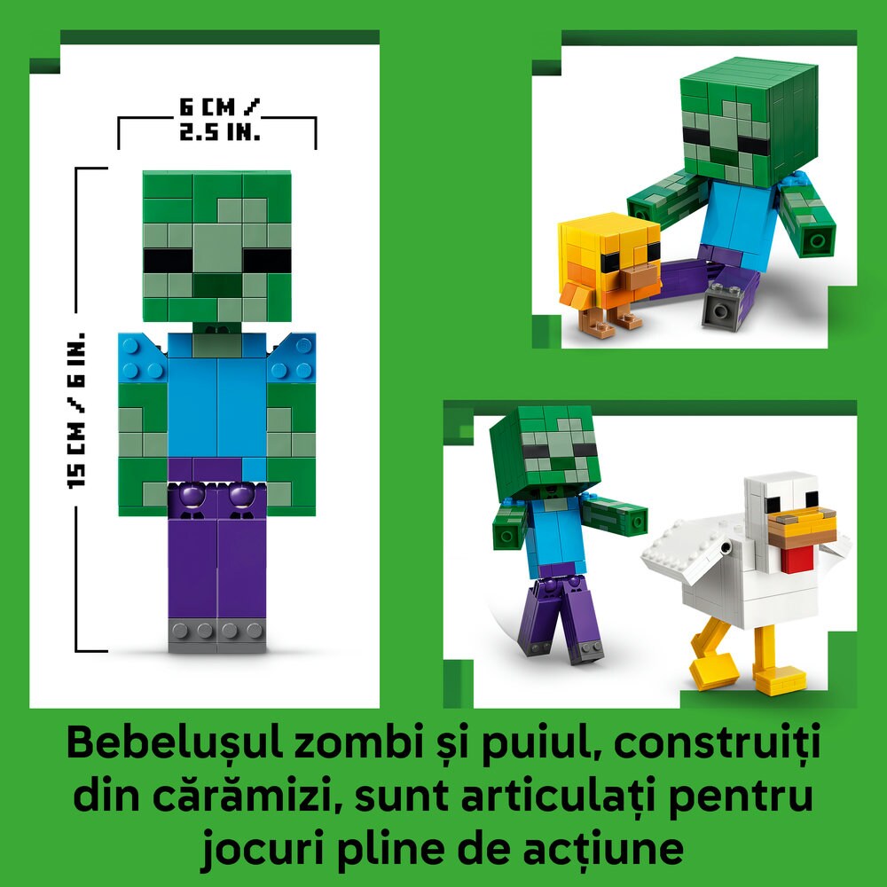 LEGO Minecraft: Jocheu de gaini 21582, 9 ani+, 344 piese